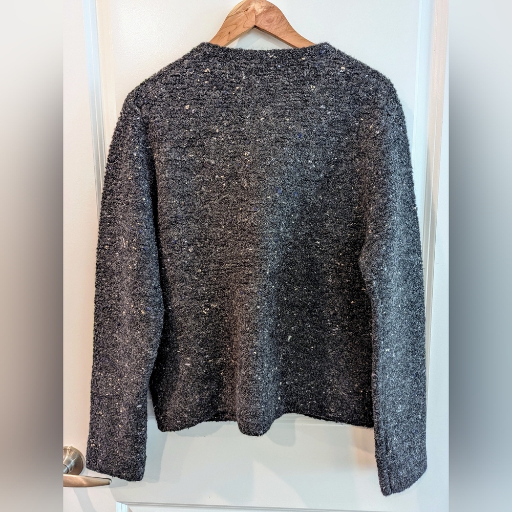 Theory Wool Tweed Boucle Button Up Cardigan Large - Picture 5 of 11